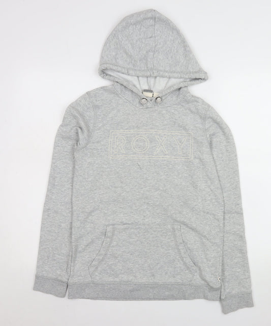 Womens UK Size S ROXY Grey Pullover Hoodie