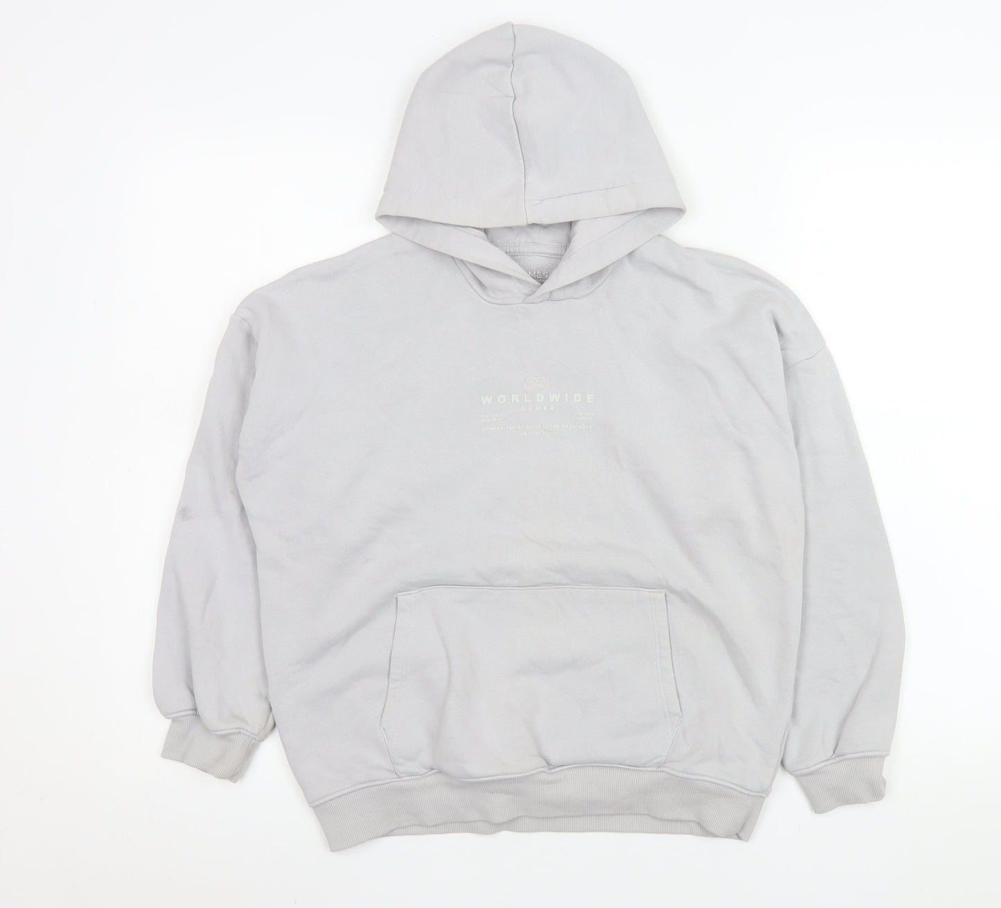 Boys UK Size 11-12 Years Marks and Spencer Grey Pullover Hoodie