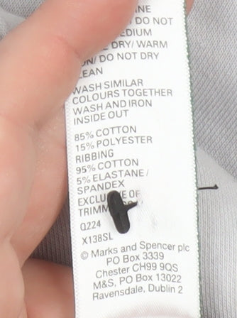Boys UK Size 11-12 Years Marks and Spencer Grey Pullover Hoodie