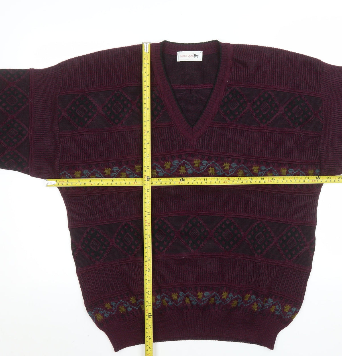 Mens UK Size L Maremma Red Pullover Jumper