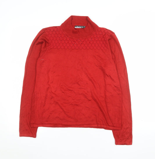 Womens UK Size M Bonmarché Red Pullover Jumper