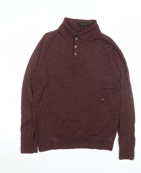 Mens UK Size M Lachlan Brown Henley Jumper