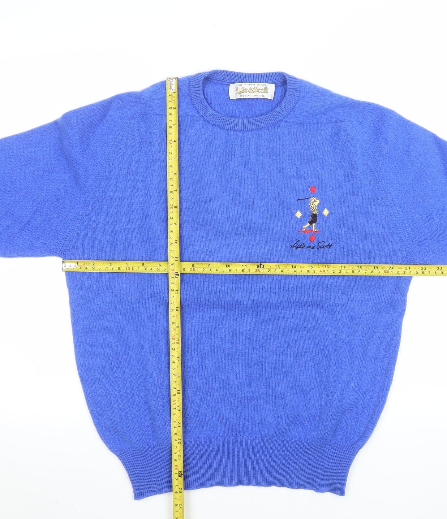 Mens UK Size L Lyle & Scott Blue Pullover Jumper