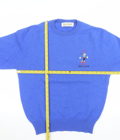 Mens UK Size L Lyle & Scott Blue Pullover Jumper