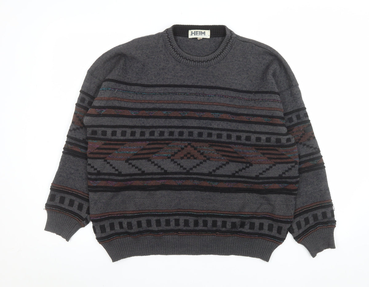 Mens UK Size M HEIM AMBROSIUS Grey Pullover Jumper