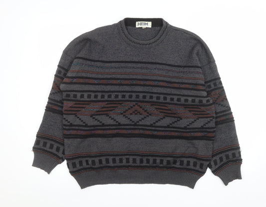 Mens UK Size M HEIM AMBROSIUS Grey Pullover Jumper