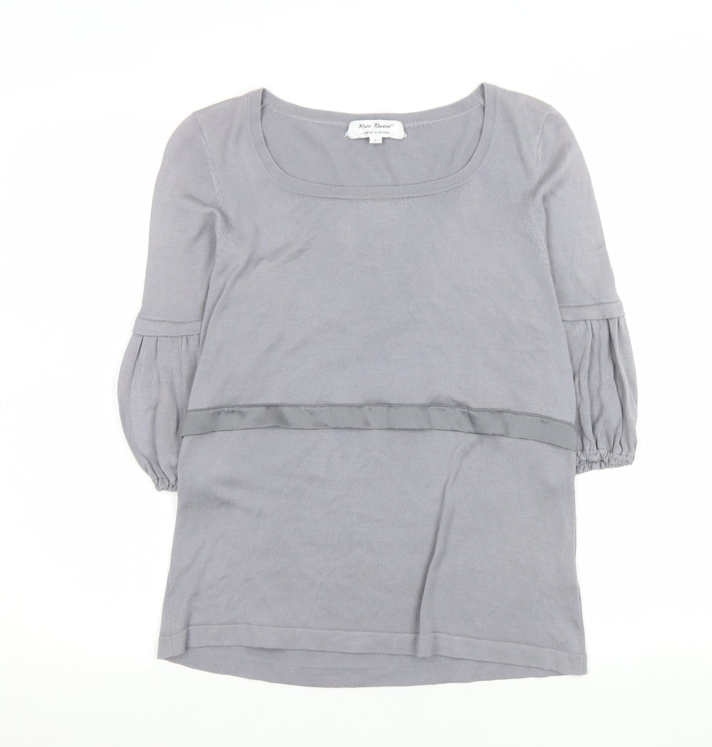 Womens UK Size L Rose Nacré Grey Pullover Jumper