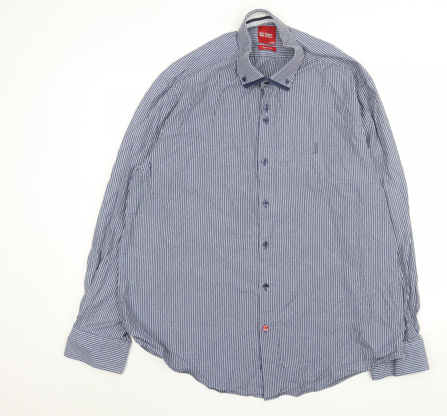 Mens UK Collar Size 3XL 6th Sense Smart Blue  Dress Shirt