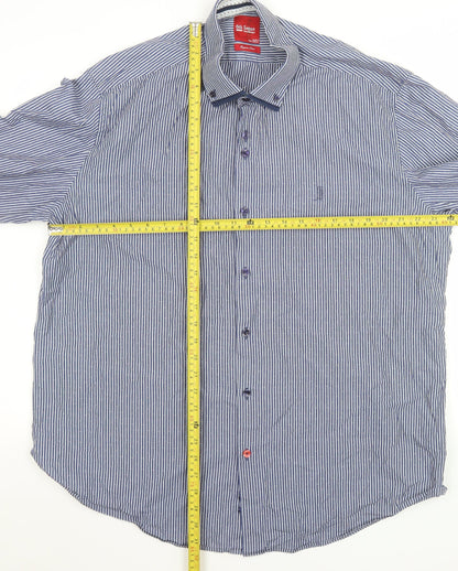 Mens UK Collar Size 3XL 6th Sense Smart Blue  Dress Shirt