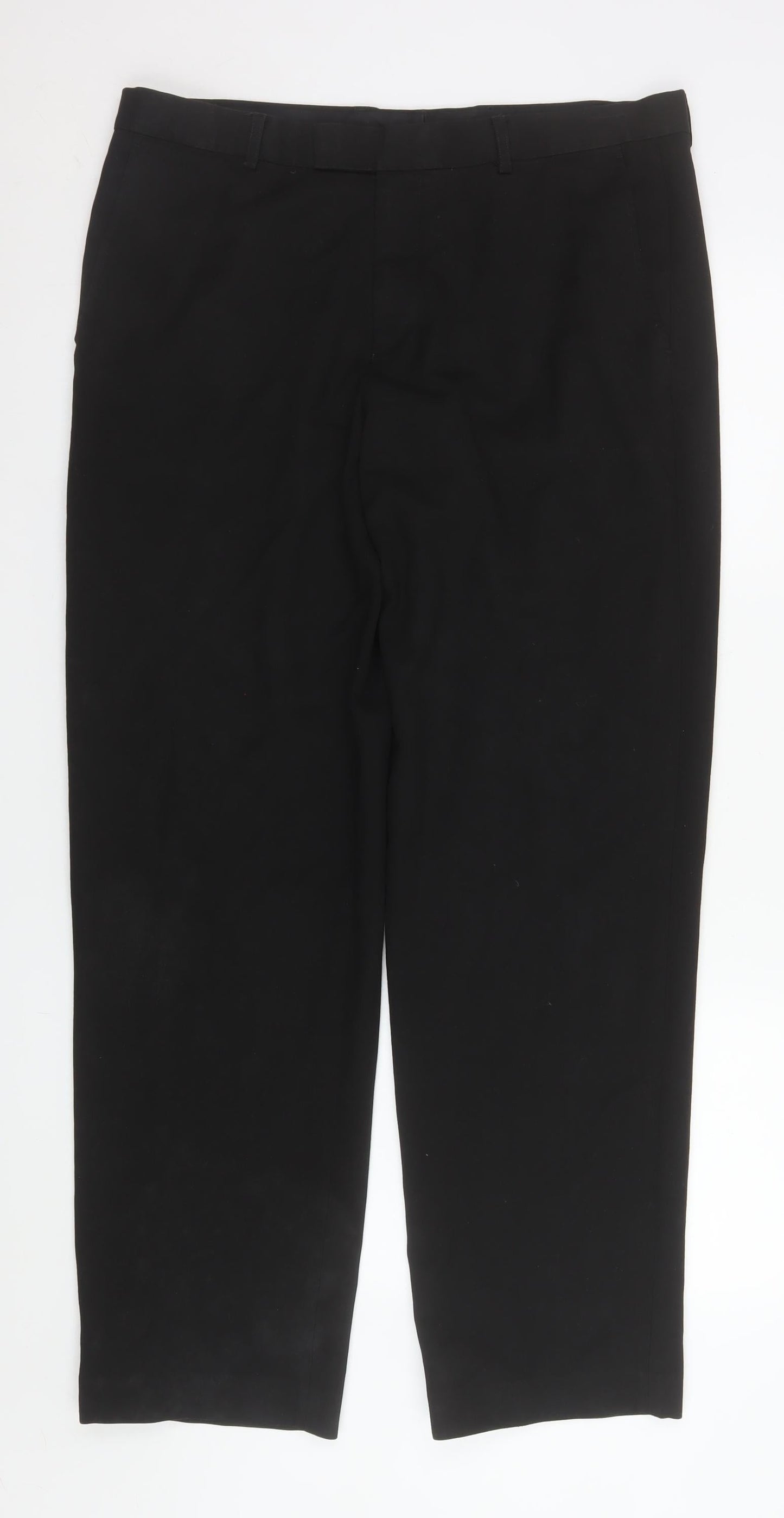 Mens UK Size L St Bernard Regular Fit Dress Pants Black Trousers