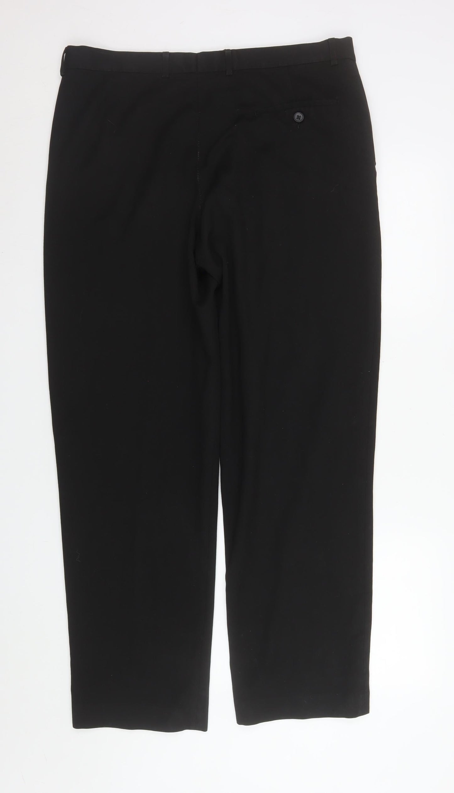 Mens UK Size L St Bernard Regular Fit Dress Pants Black Trousers