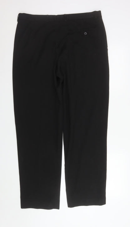 Mens UK Size L St Bernard Regular Fit Dress Pants Black Trousers