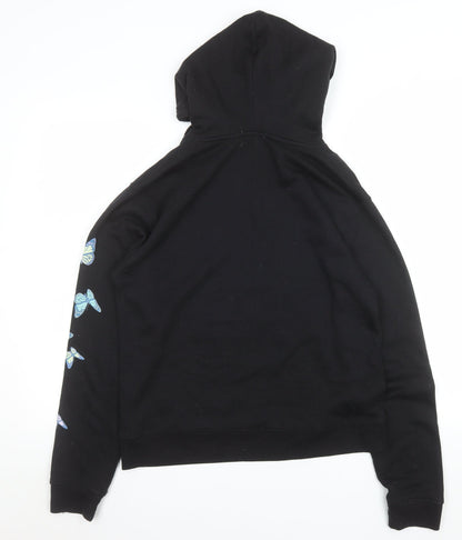 Womens UK Size S Boohoo Black Pullover Hoodie