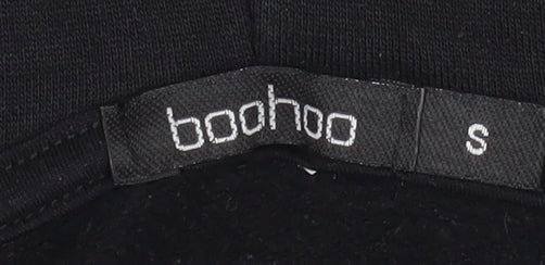 Womens UK Size S Boohoo Black Pullover Hoodie