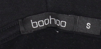 Womens UK Size S Boohoo Black Pullover Hoodie