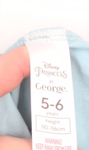 Girls UK Size 5-6 Years George Blue Basic T-Shirt