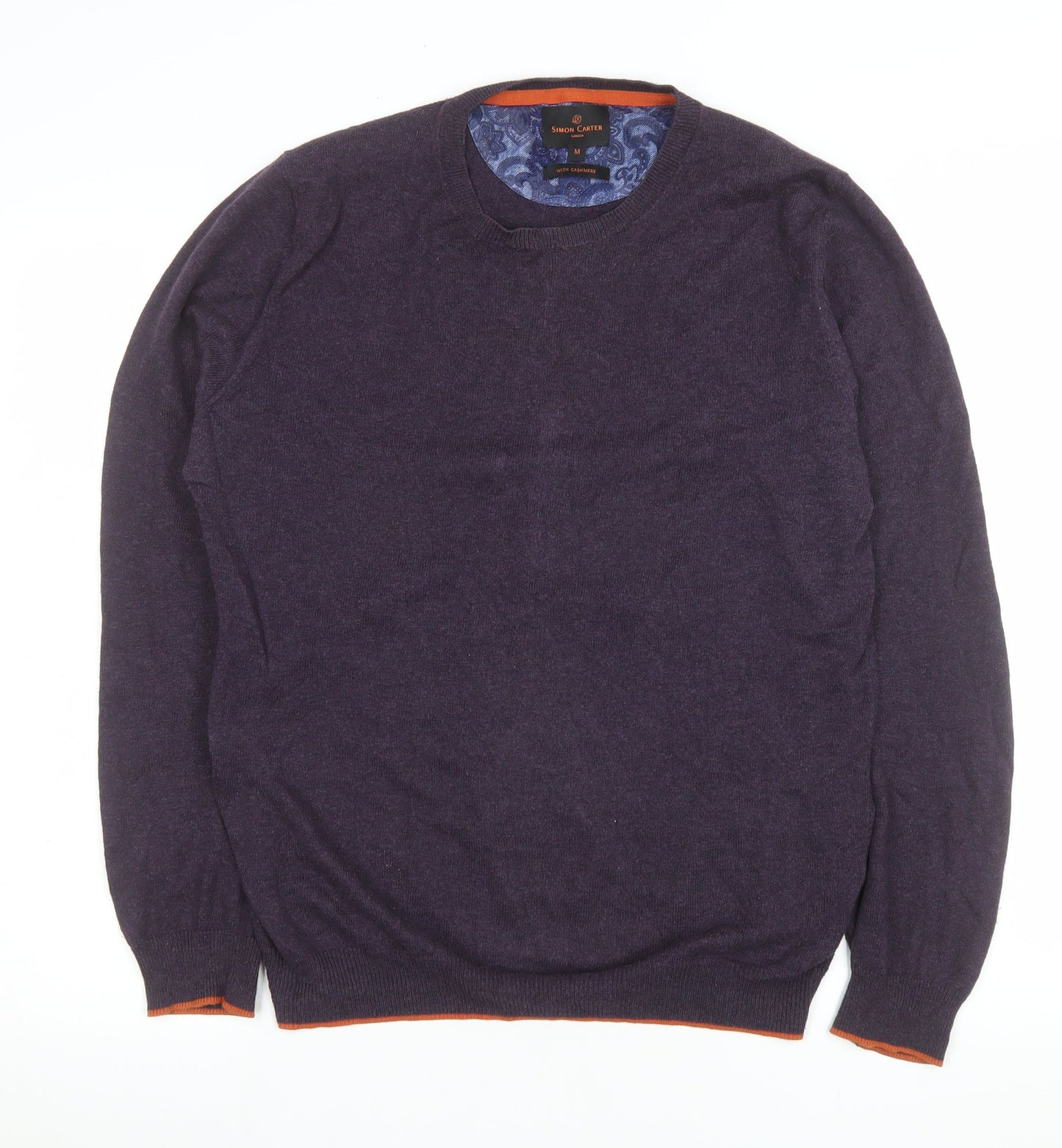 Mens UK Size M Simon Carter Purple Pullover Jumper