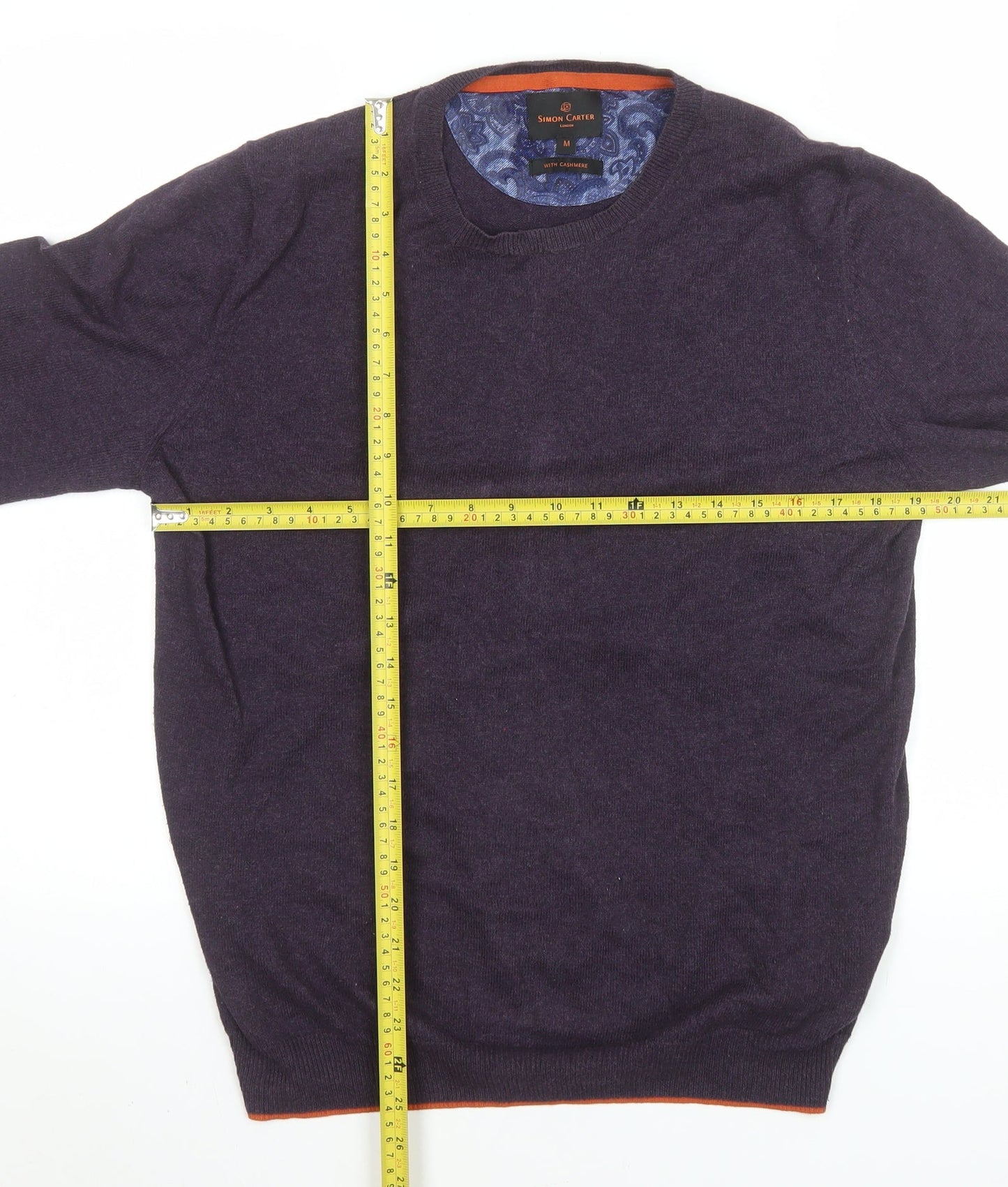 Mens UK Size M Simon Carter Purple Pullover Jumper