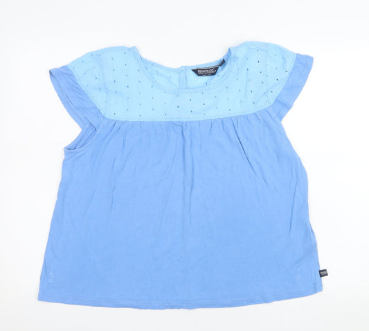 Womens UK Size 16 Regatta Blue Tunic Blouse