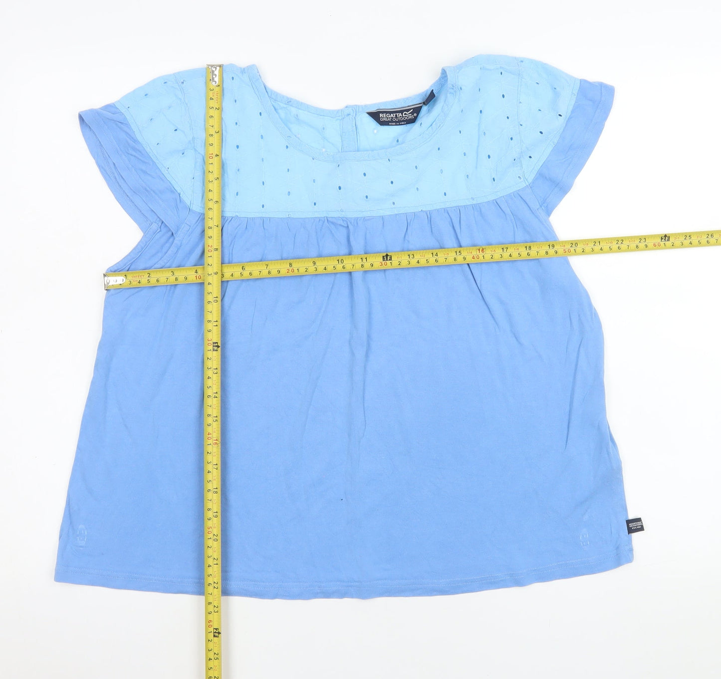 Womens UK Size 16 Regatta Blue Tunic Blouse