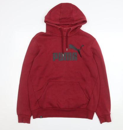 Mens UK Size M PUMA Red Pullover Hoodie