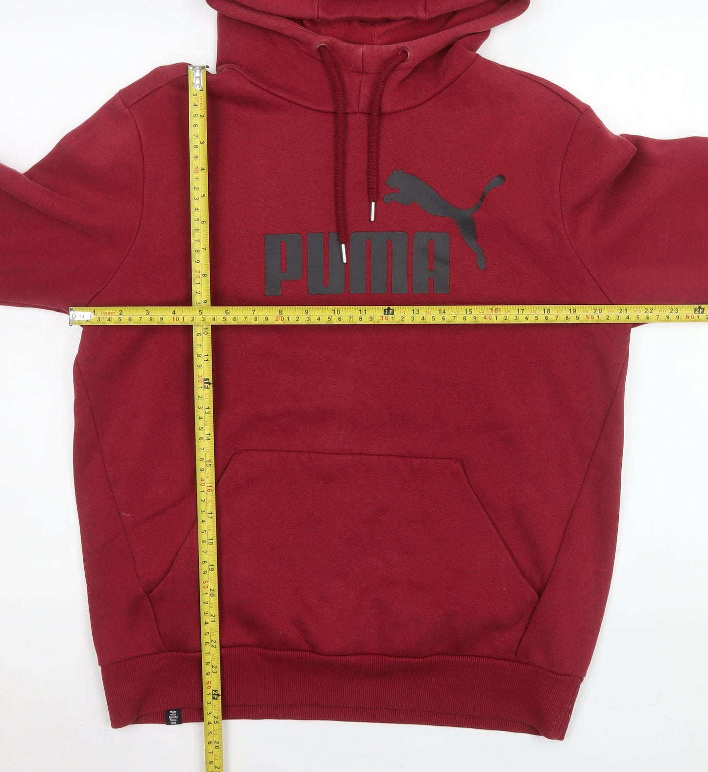 Mens UK Size M PUMA Red Pullover Hoodie