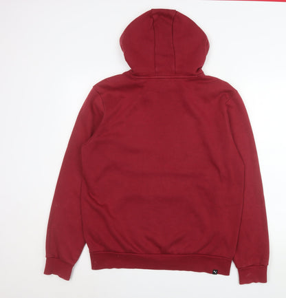 Mens UK Size M PUMA Red Pullover Hoodie