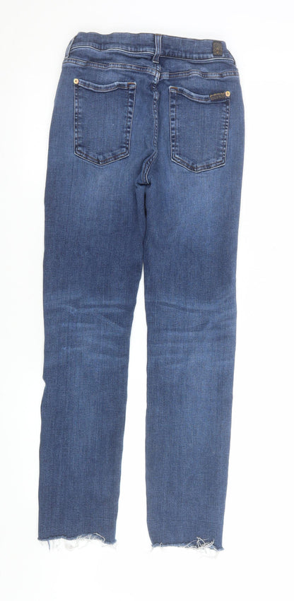 Womens UK Size 28 7 For All Mankind Slim Fit Skinny Blue Jeans