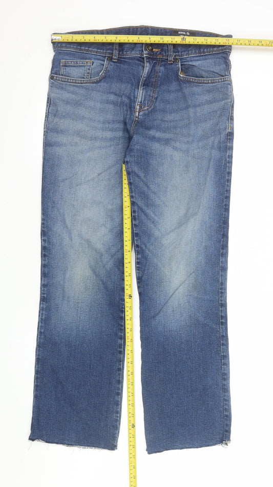 Tu Men’s Blue Bootcut Stretch Denim Jeans 32W 30L Medium Wash