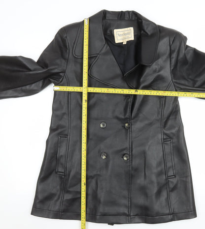 Womens UK Size 14 Nature Republic Black Pea Coat