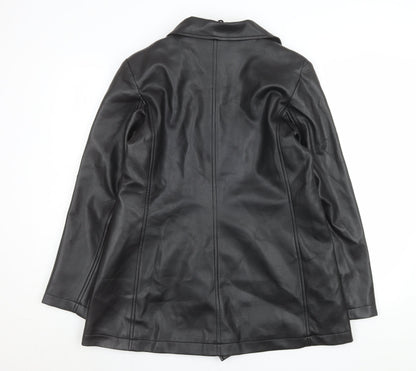 Womens UK Size 14 Nature Republic Black Pea Coat