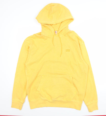 Mens UK Size M Levi's Yellow Pullover Hoodie