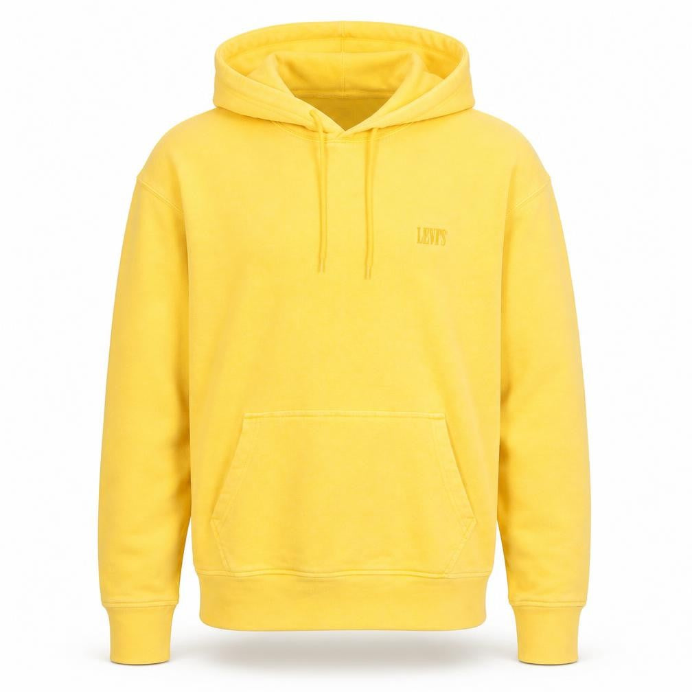 Mens UK Size M Levi's Yellow Pullover Hoodie