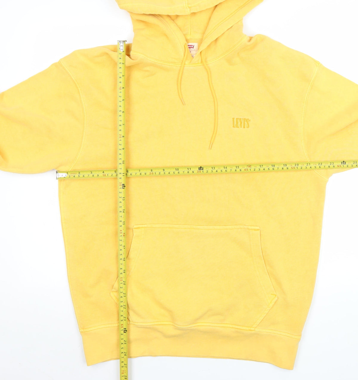 Mens UK Size M Levi's Yellow Pullover Hoodie