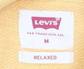 Mens UK Size M Levi's Yellow Pullover Hoodie
