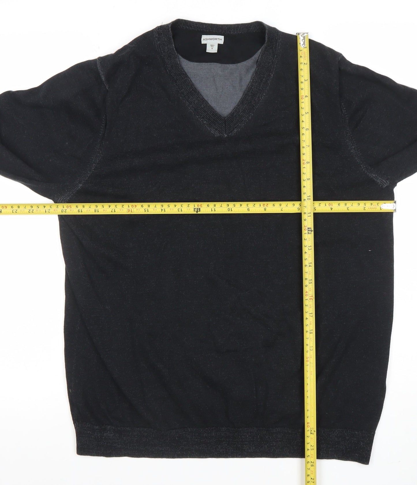 Mens UK Size M Ashworth Black Pullover Jumper