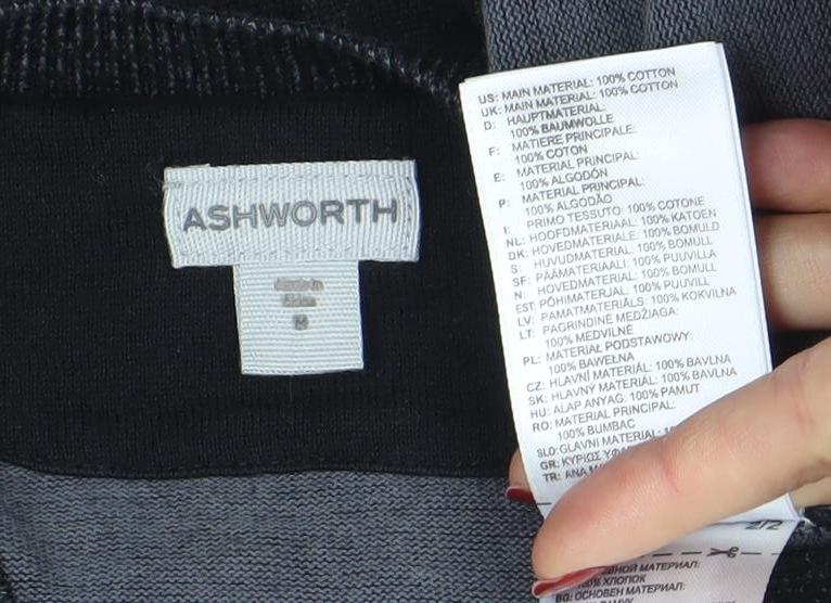 Mens UK Size M Ashworth Black Pullover Jumper
