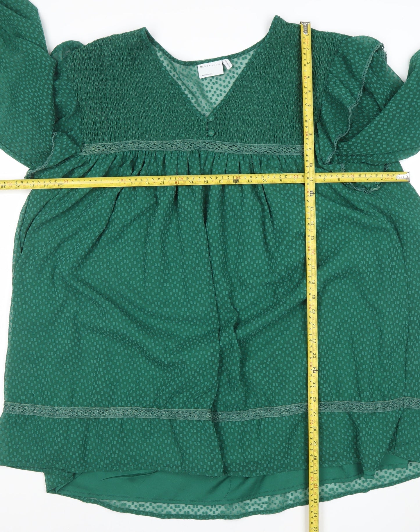Womens UK Size 16 ASOS Design Smocked Fit & Flare Dress