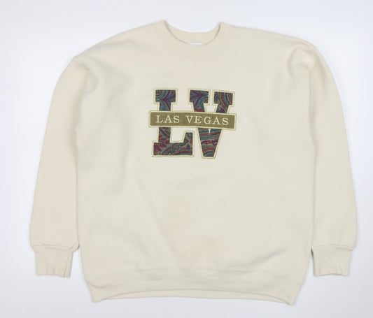 Mens UK Size XL Lee Beige Pullover Sweatshirt