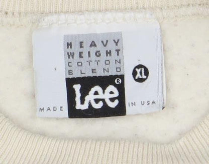 Mens UK Size XL Lee Beige Pullover Sweatshirt