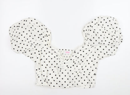 Womens UK Size 14 Savida White Cropped Blouse