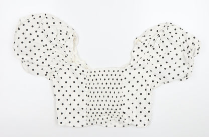 Womens UK Size 14 Savida White Cropped Blouse