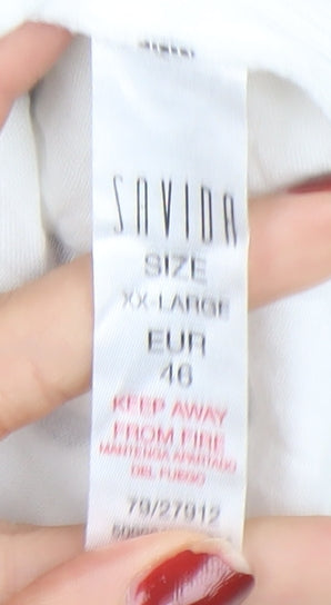 Womens UK Size 14 Savida White Cropped Blouse