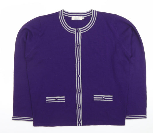 Womens UK Size M Honor Millburn Purple Cardigan Jumper