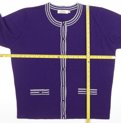 Womens UK Size M Honor Millburn Purple Cardigan Jumper