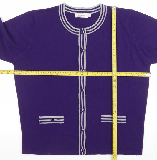 Womens UK Size M Honor Millburn Purple Cardigan Jumper