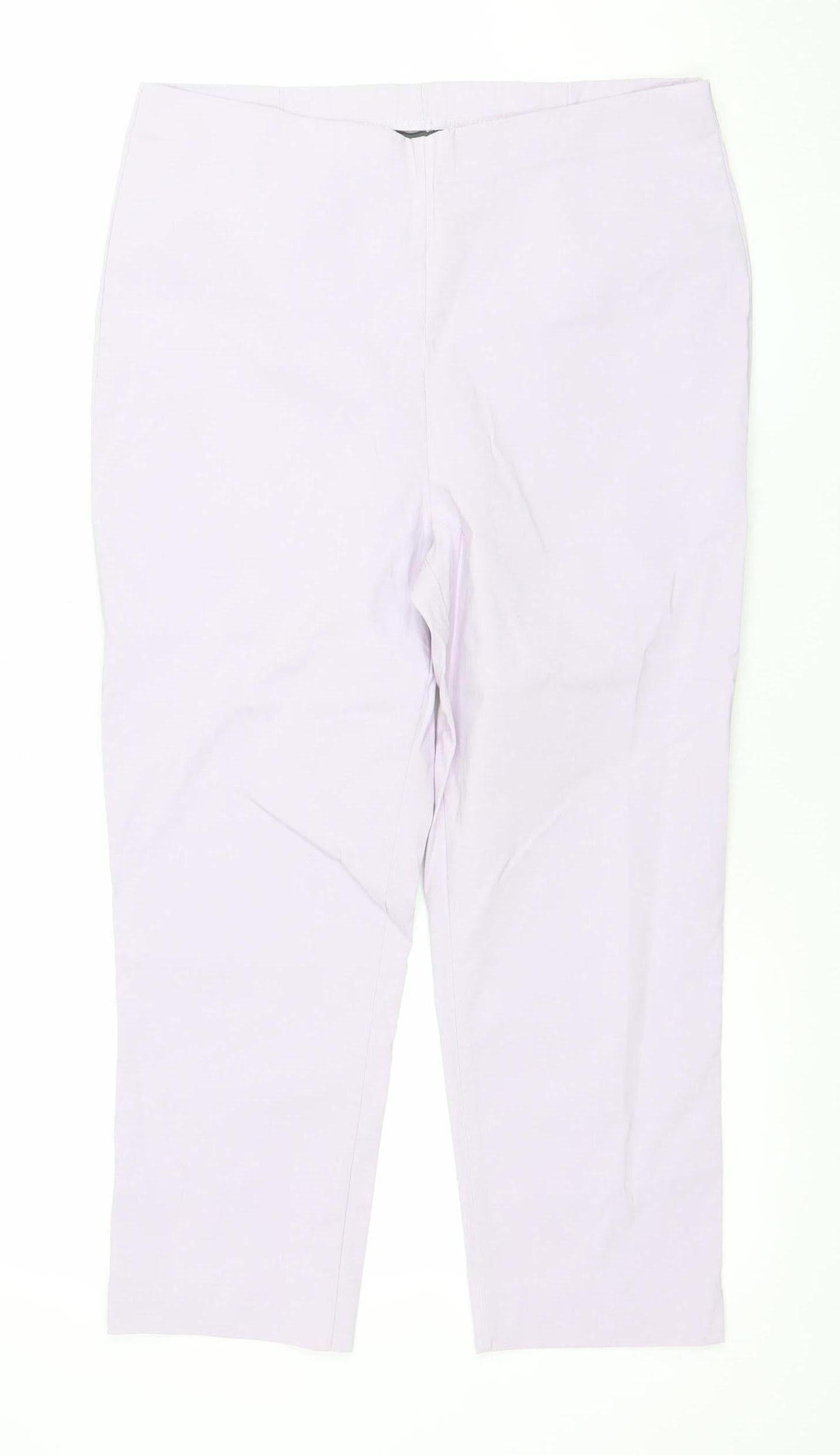 Womens UK Size 12 Bonmarché Regular Fit Casual Travel Purple Trousers