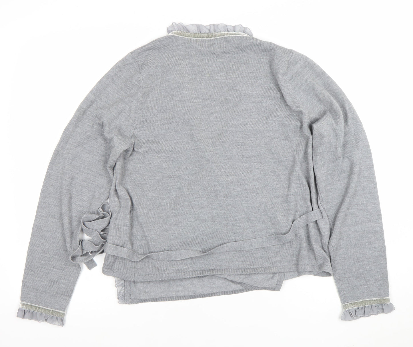 Womens UK Size 4 Paul Costelloe Dressage Grey Wrap Jumper