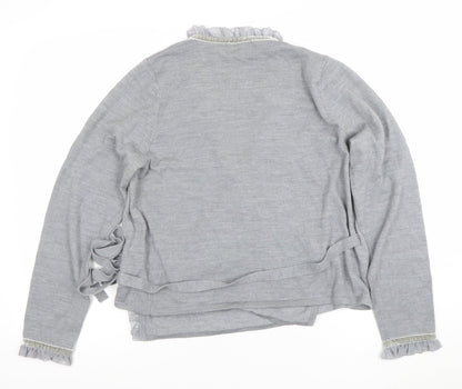 Womens UK Size 4 Paul Costelloe Dressage Grey Wrap Jumper