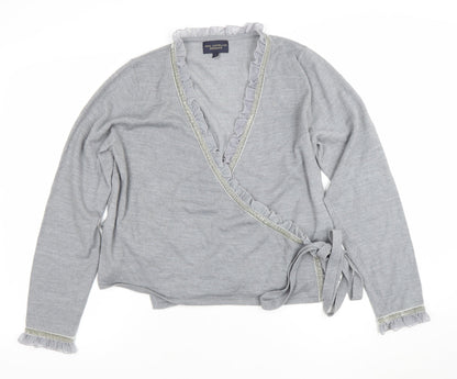 Womens UK Size 4 Paul Costelloe Dressage Grey Wrap Jumper